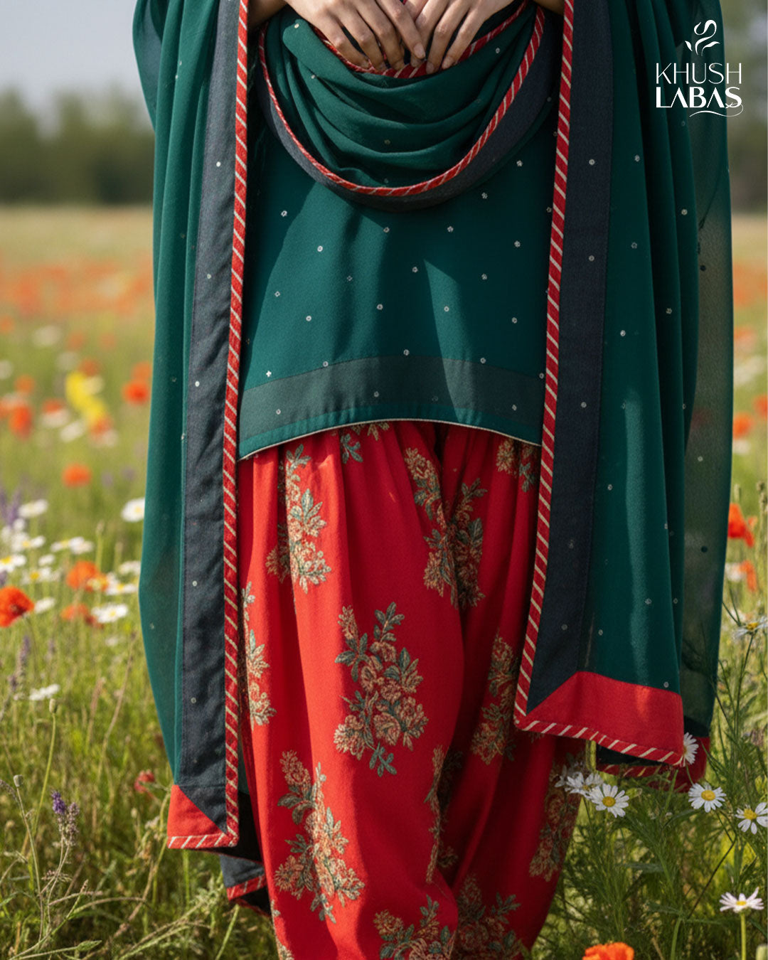 Pure Crinkle Chiffon shirt & dupatta for an elegant flow