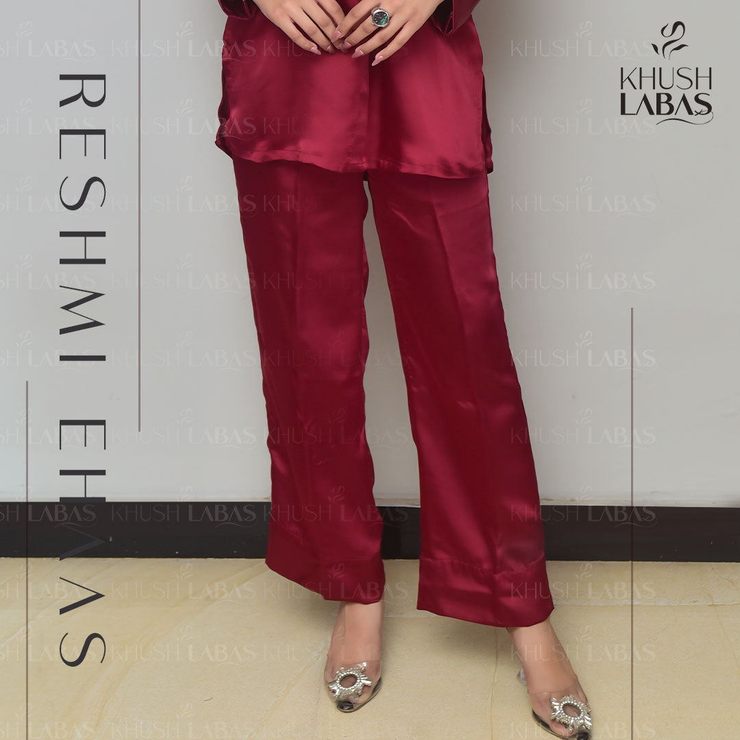 Maroon Soft silk Co-ord