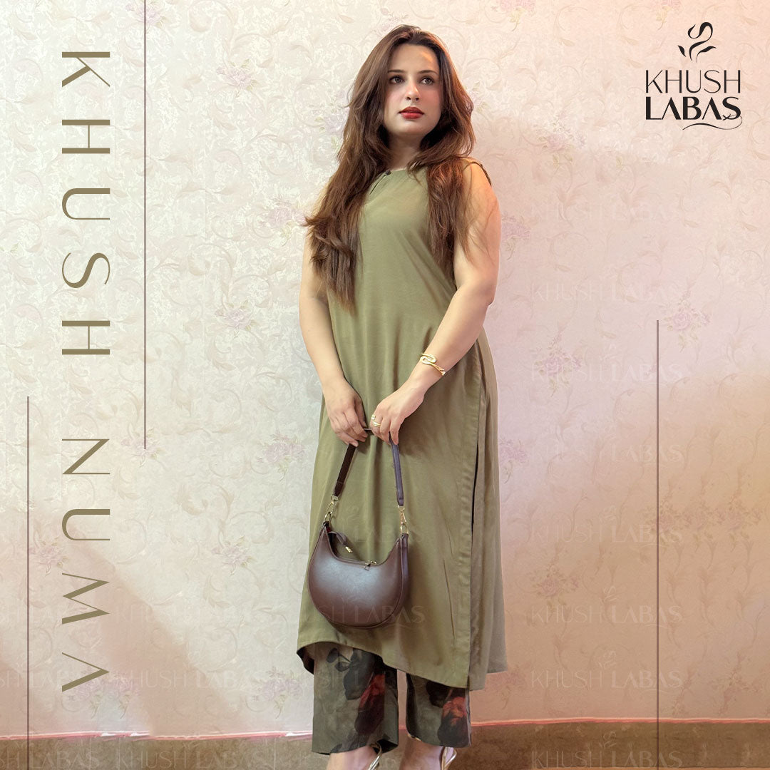 Olive Green Classic Stitched Outfit