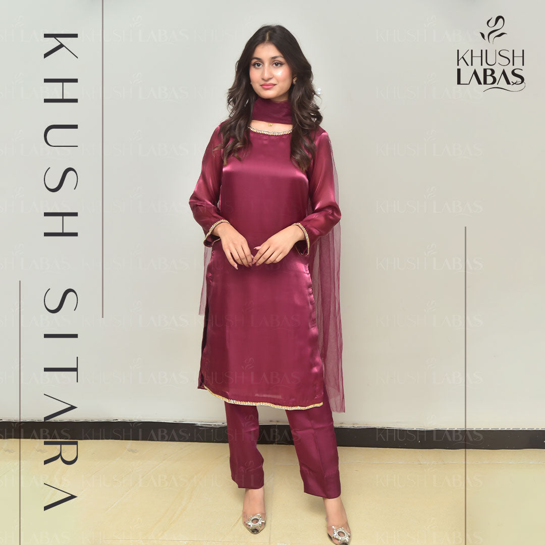 Marble silk in Maroon