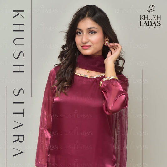 Marble silk in Maroon