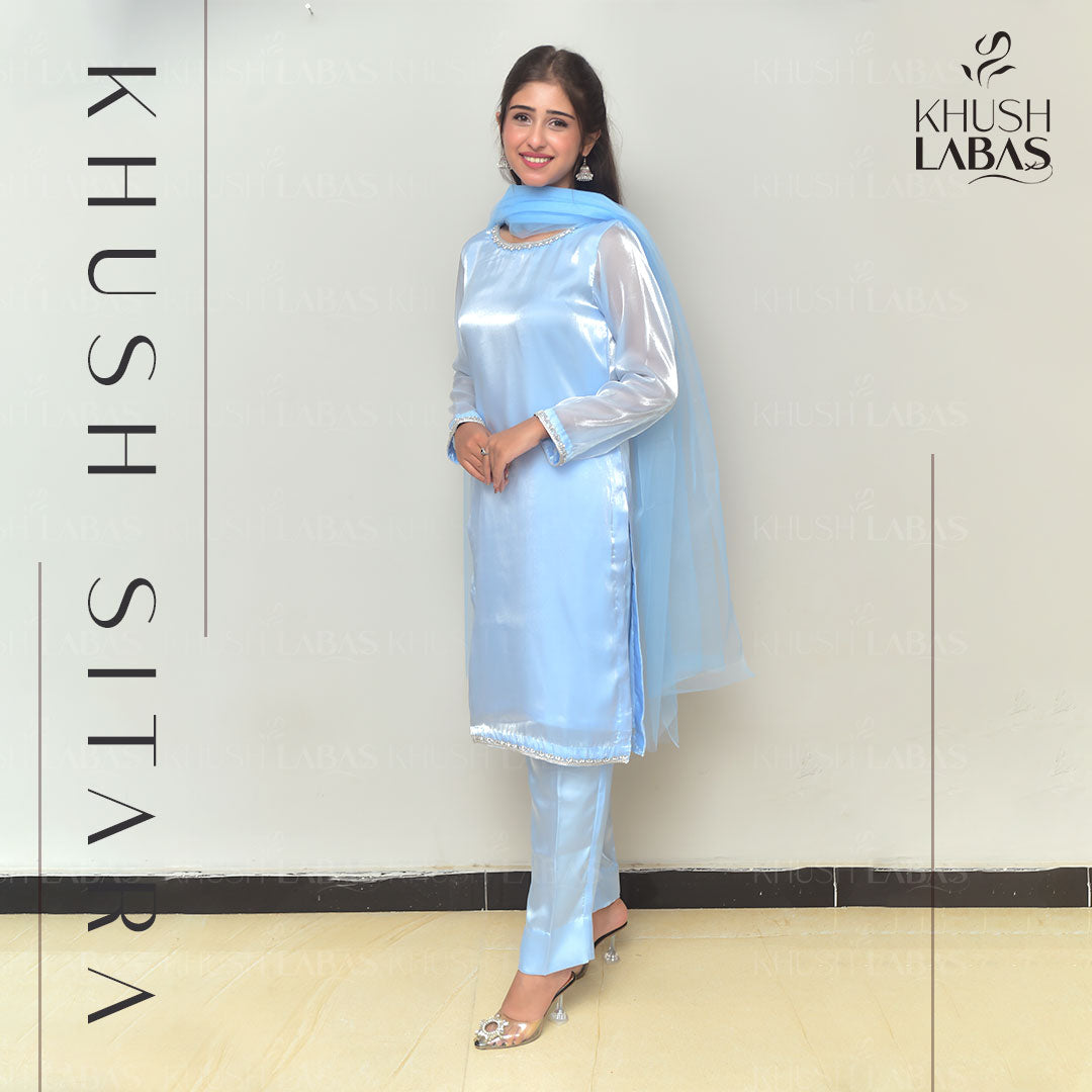 Marble Silk in Sky Blue